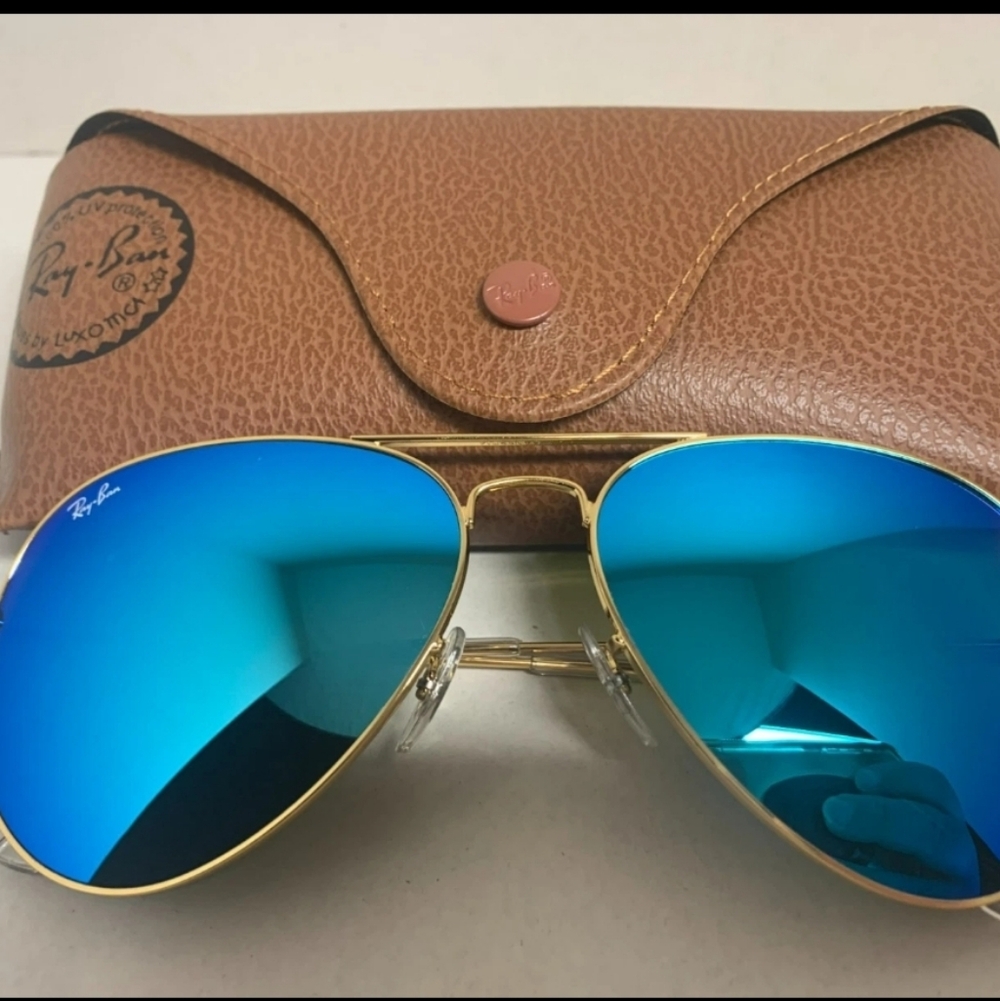 Ray-Ban Aviator Sunglasses RB3026 62-14mm Gold Frame & Blue Mirror Lenses 112/17